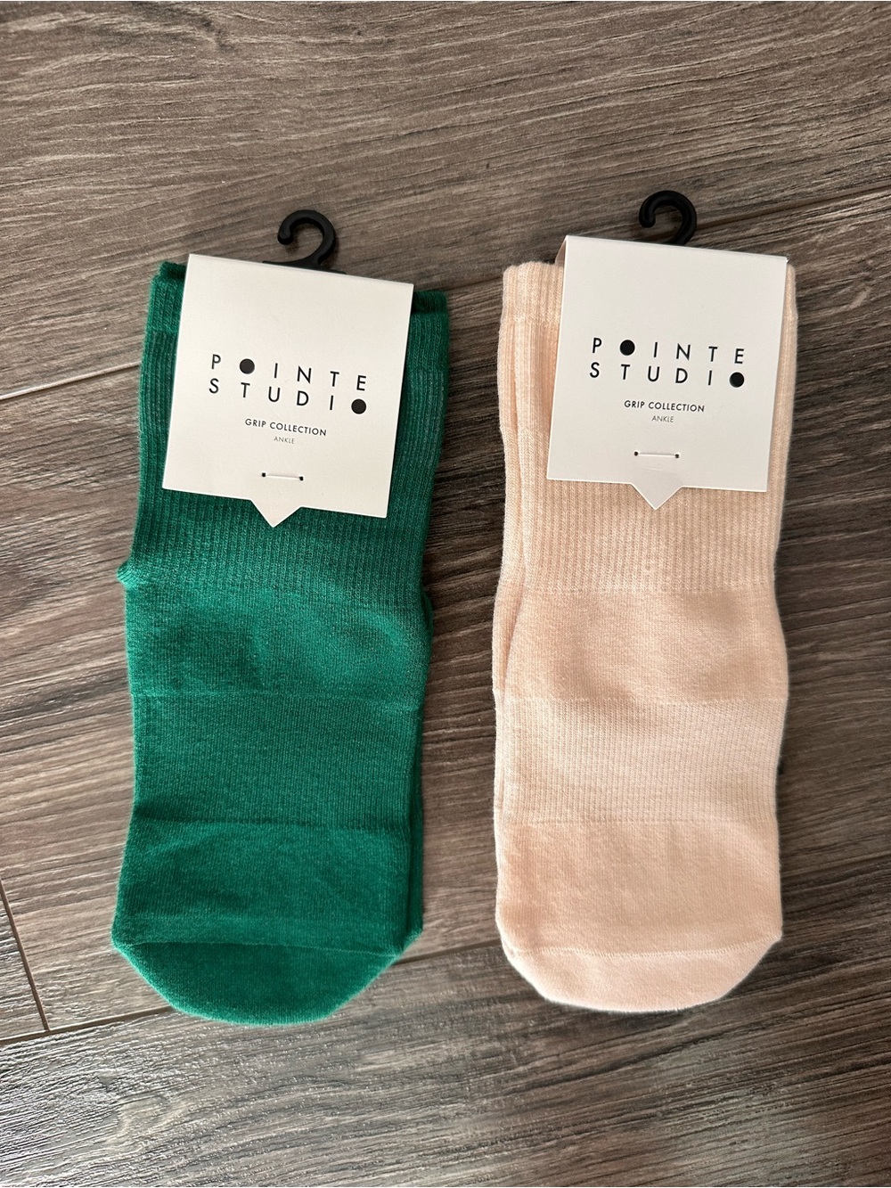 2 Pairs NWT Pointe Studio Grip Socks - Green & Cream